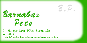 barnabas pets business card